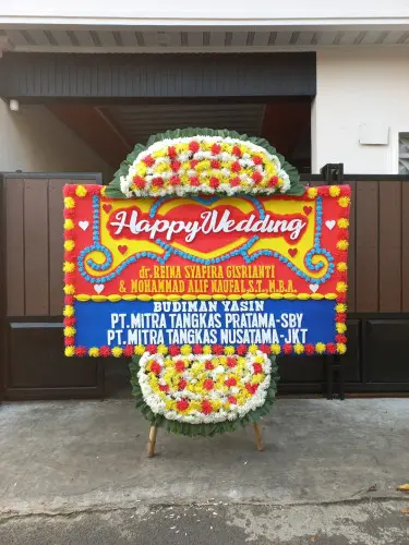 Papan Bunga Pernikahan lamper lor